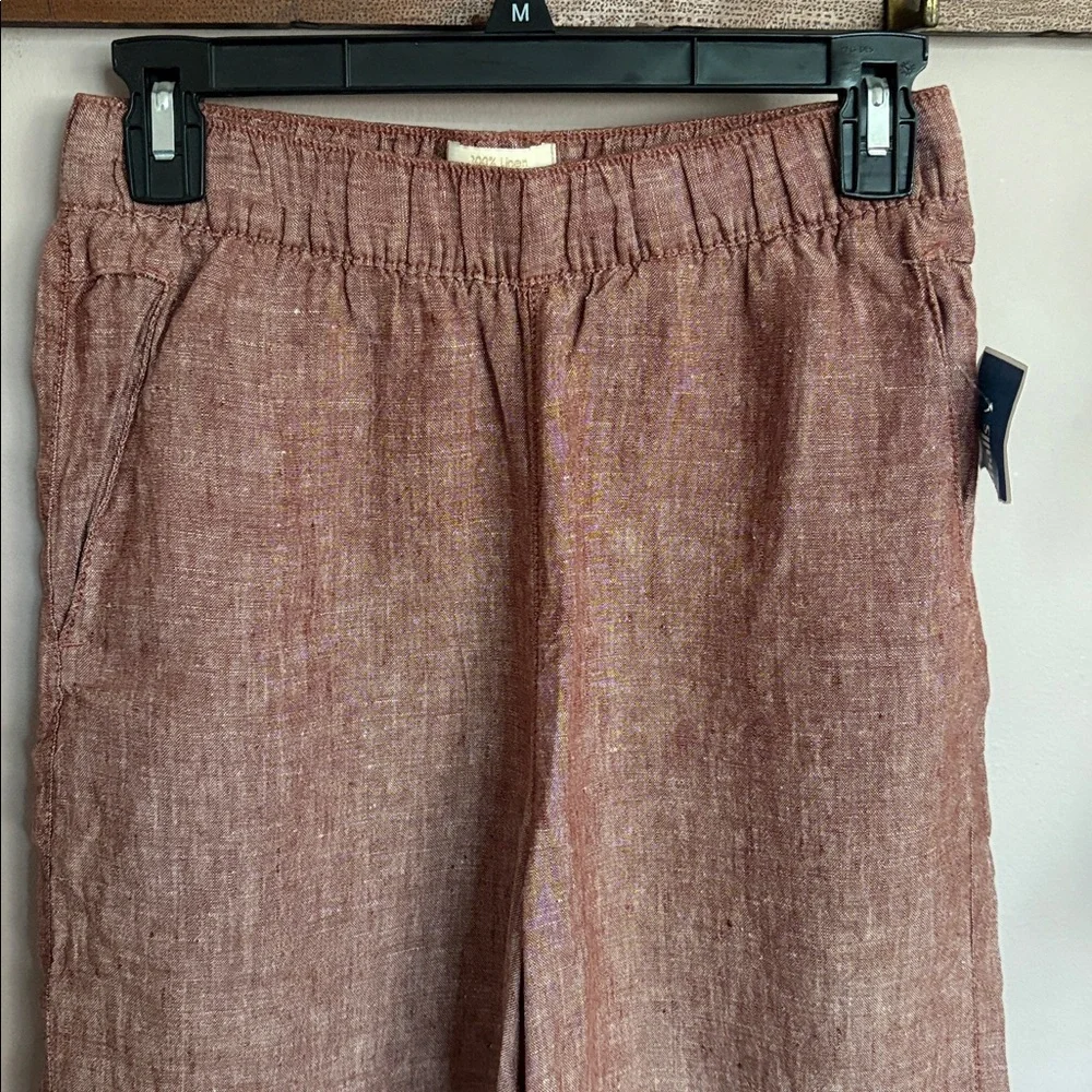 Cynthia Rowley Mauve Linen Pants - Picture 2 of 5